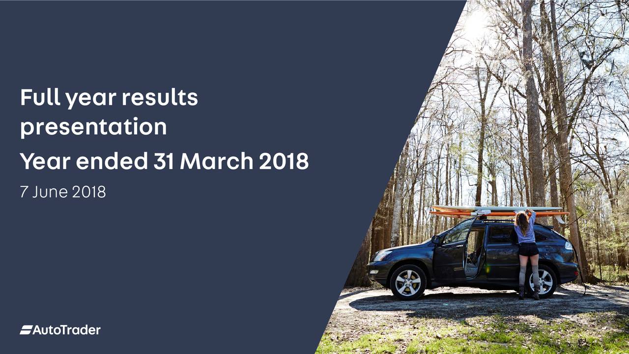 Auto Trader Group Plc. ADR 2018 Q4 Results Earnings Call Slides